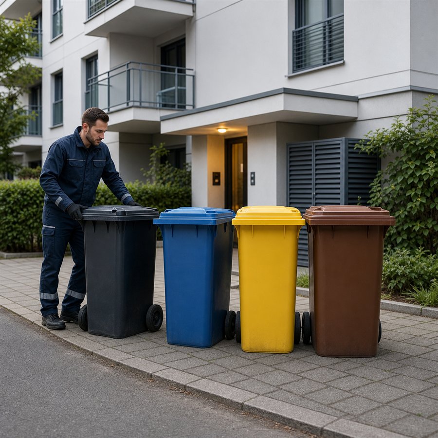 M&uuml;lltonnen Stellservice K&ouml;ln Bonn als Tonnenservice f&uuml;r Hausverwaltungen und WEGs